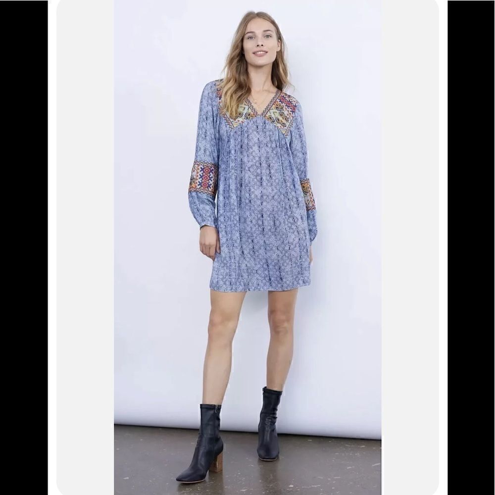 Anthropologie Linne Embroidered Tunic Dress Size M